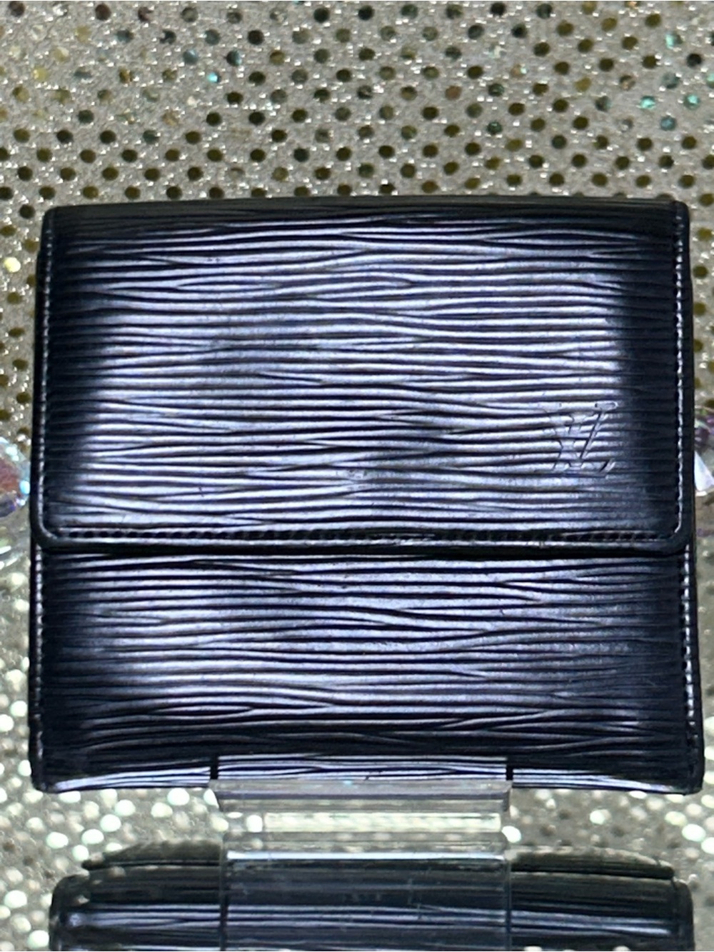 Louis Vuitton Black Epi Leather Wallet Approximately 4.5 x 5